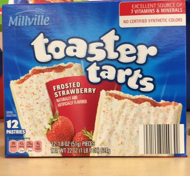 matzo - Millville Serving Sazston 12 Pastries Excellent Source Of 7 Vitamins & Minerals No Certified Synthetic Colors toaster tarts Frosted Strawberry Naturally And Artificially Flavored 121.8 Oz 519 Pieces Net Wt 2202 1 Lb 602 624g